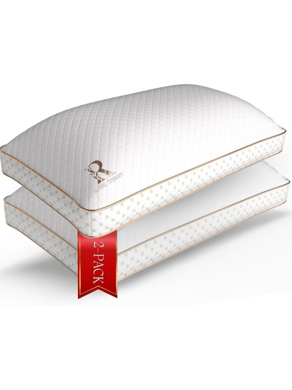 Adjustable Queen Memory Foam Pillows - Odor-Free, Breathable Support for Pain